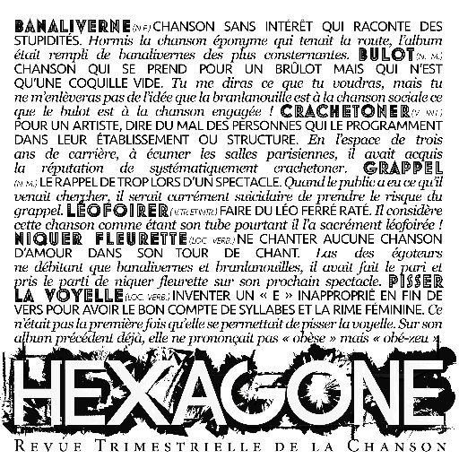 Hexagone, revue trimestrielle de la chanson.