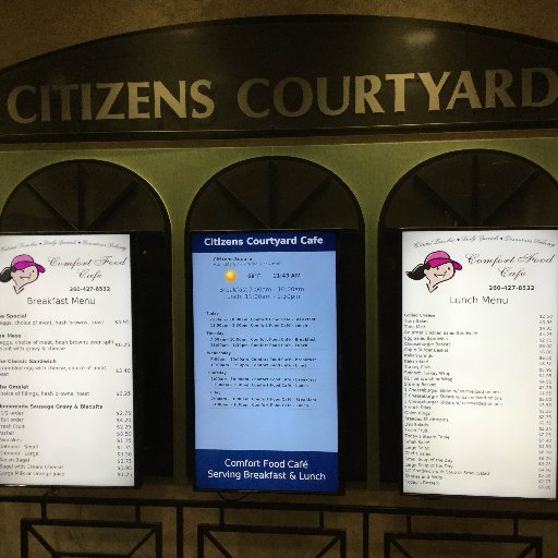 CS_Courtyard's profile picture. Updates about the offerings from Comfort Food Cafe at the Citizens Square cafe, located on the lower level. Free parking available in Berry St. lot.