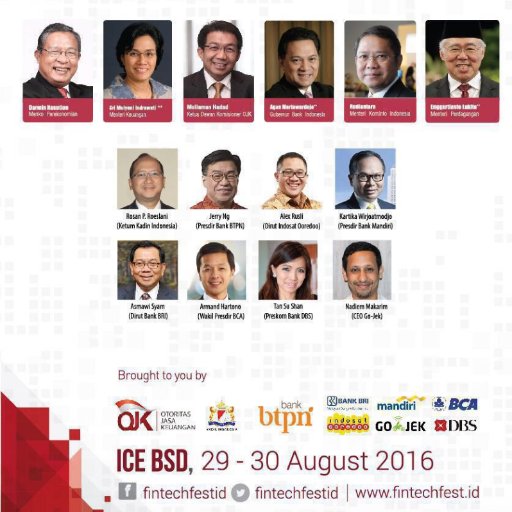 Indonesia Fintech Festival and Conference 2016 akan diadakan tanggal 29-30 Agustus 2016 di ICE, BSD. Check our website for details
