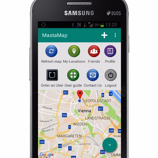 MastaMap - A GPS Location Finder app FREE from Google Play. Find friends, Create & Share location codes, Send instant msgs, Order an Uber - all from MastaMap.