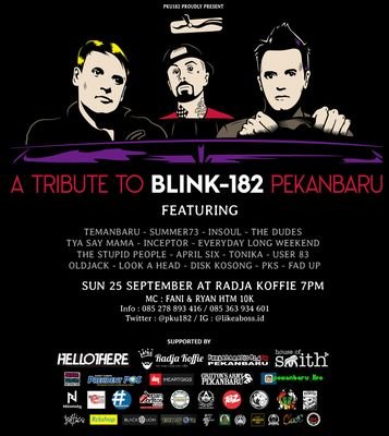 Official Account For Pekanbaru Blink-182 Fans.. If you were in the same, you should join us! CP: 085278893416 || Part Of @Blink182_INA || #IndoWantsBlink182
