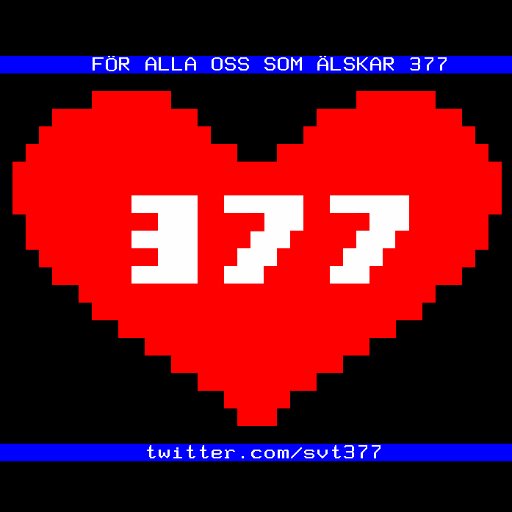 Detta konto är numera vilande, inga publiceringar görs längre.
För alla oss som ❤️ 377. Ett konto från @SVTSport.