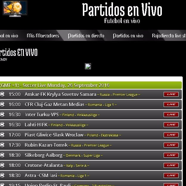 Partidos en Vivo
Futebol en vivo