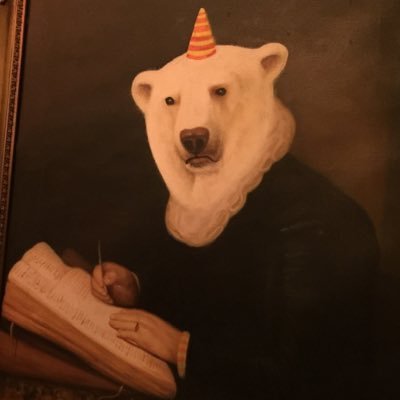 Polar bear, scholar, wearer of festive hats.