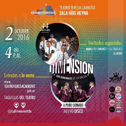 Twitter oficial de La Dimensión Latina - Los Generales de la Salsa, los de siempre, los originales.
