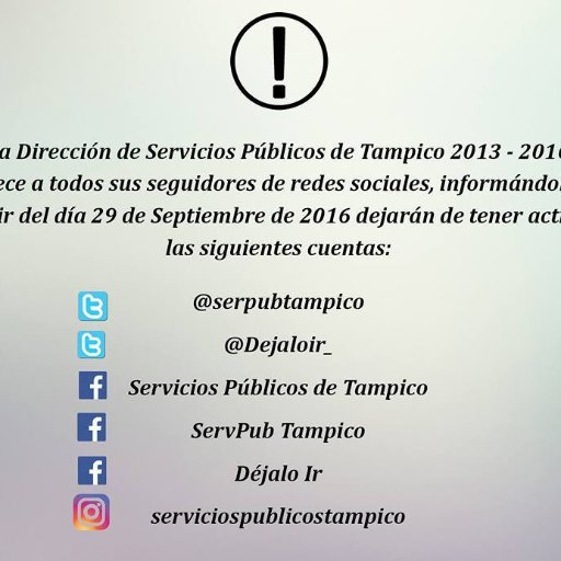 Nuestra misión es proveer a la ciudadanía de Tampico los servicios de Limpia Pública,Mantto,Limpieza a Parques y Jardines,Red de Alumbrado Público Tel 3052900