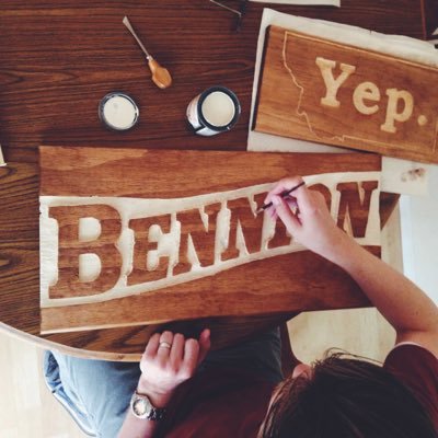 bennion_lumber's profile picture. Hand-carved wooden sign made in Clancy, MT