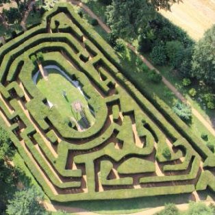 Beautifully restored Victorian garden including a hedge maze, herbaceous borders, heavily scented roses, fruit trees and greenhouses.