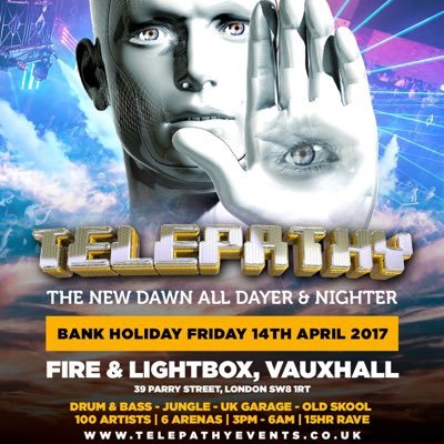 Telepathy return with a 15hr all day all night spectacular featuring 100 artists. Tickets: https://t.co/g2o44XwioX