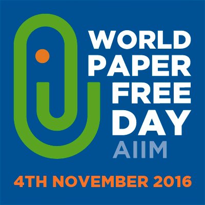 Take the Pledge for World Paper Free Day (#WPFD) encouraging people and businesses to go paper free on Friday, Nov 4, 2016.