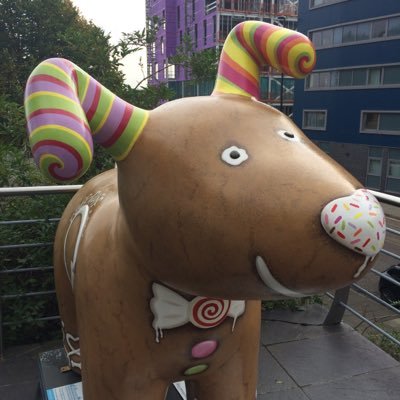 I'm part of the Great North Snowdogs art trail, raising funds for @stoswaldsuk. Find me @biscuit_factory art gallery from 19 Sep. Designed by Sarah-Jane Szikora