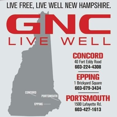 Keeping NH Healthy since 1995 in our 3 Family Operated GNC locations. Located in Concord, Portsmouth, and in EPPING NH