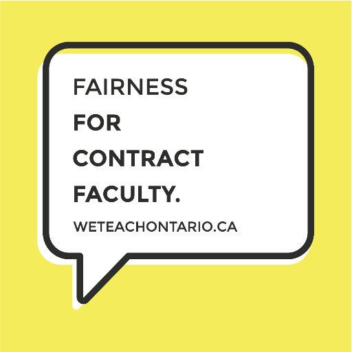 Fairness for contract faculty in Ontario, Canada. A campaign of @OCUFA.