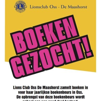 Lionsclub Oss de Maashorst organiseert jaarlijks in Oss een aantal boekenmarkten. 28 en 29 juni 2025 is de volgende boekenbeurs