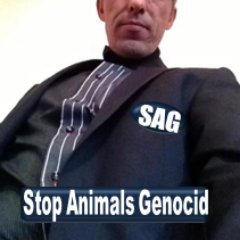 Défense animalière intensive. Tweets et visuels d'humeur. Attention ça dessoude.
- Créateur de Stop Animals Genocid et Offic Anti Corrida. Présent sur Facebook.