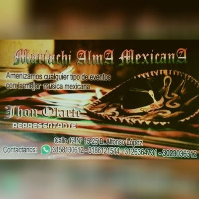serenatas dentro y fuera de la ciudad de Valledupar.
Wasap 3158130612
Celular 3126364731.
