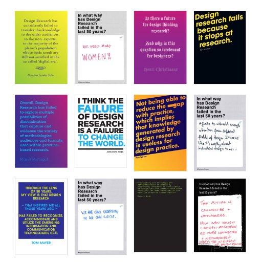 Design Research Failures asks in what way design research has failed, in order to anticipate and co-create the future of the design discipline.