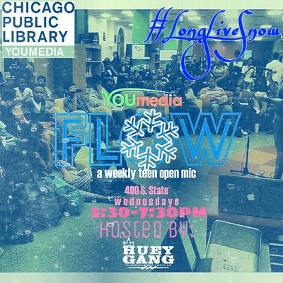 The official Twitter for #FLOW Open Mic. Harold Washington Library. 400 S State. 5:30-7:30 every Wednesday!