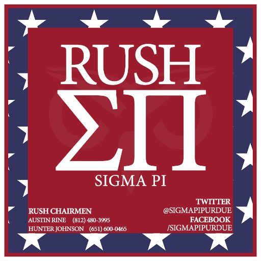 The official Twitter page for the Eta Chapter of Sigma Pi Fraternity at Purdue University