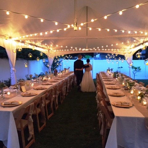 Party Rentals for every event...Tents, farm tables, chairs, dance floors, staging, china, linens, inflatable ride and so much more!