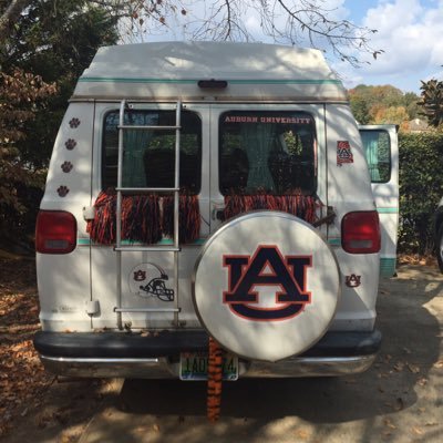 Where the Auburn Tigers are playing I can be found | '94 Dodge B250 | Seafoam green interior with an All-Auburn exterior | I'm a hard hitter