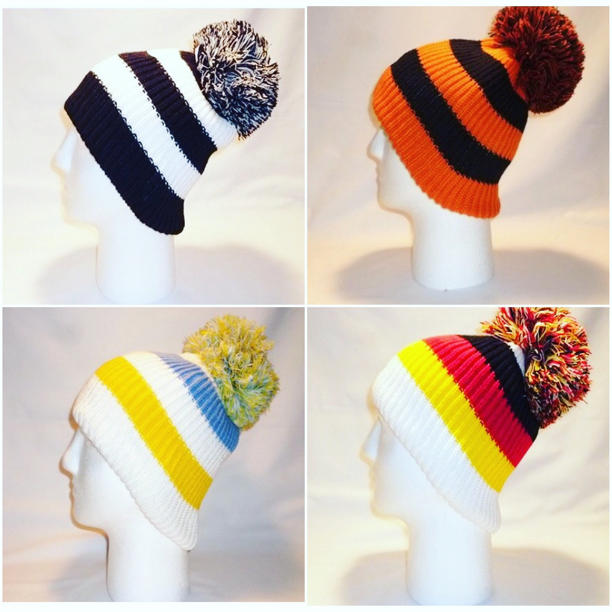 Unique fully fleece lined bobble hats. Suitable for the whole family