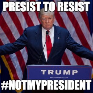 Dedicated to the resistance of the Trump presidency. Not my president, never my president. He lost the popular vote. Resistance is Patriotic.