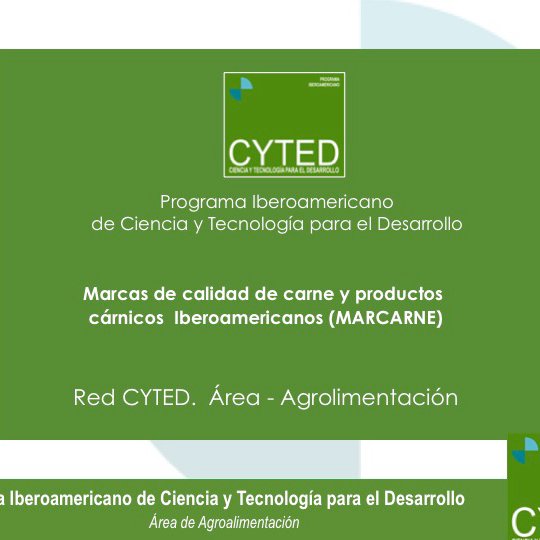 MARCARNE es el acrónimo de la red temática “MARCAS DE CALIDAD DE CARNE Y PRODUCTOS CÁRNICOS IBEROAMERICANOS”, en el área de Agroalimentación del Programa CYTED