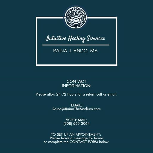 Raina J Ando, MA is an Intuitive-Medium offering free MISSING PERSONS/COLD CASE assistance to assist Detectives and families solve cases and healing.