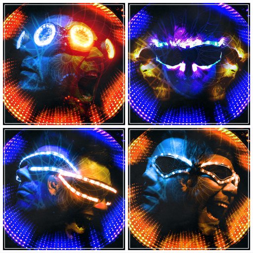 A band of pandimensional pilots tripping through the multiverse in a neon machine.