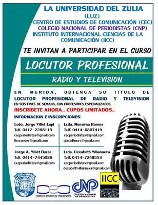 .publicista..locutor  comercial.radio y tv
abogado ula.lic educacion ula.periodista