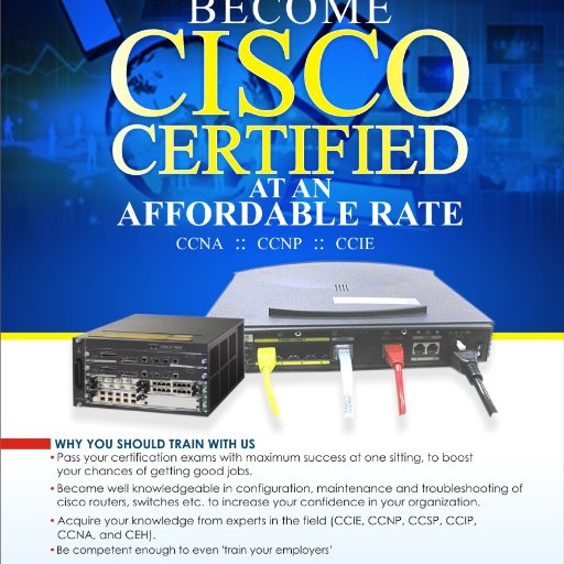 PlugtechNetwkng's profile picture. PLUGTECH INSTITUTES OFFERS NETWORKING PROGRAMS LIKE:
CCNA,CCNP,CCIE & OTHER COMPUTER-RELATED COURSES