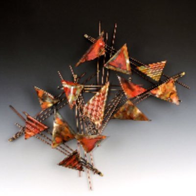 Copper, brass, bronze and steel metal sculptures created by Don and Miles Poff