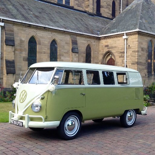 Classic VW Splitscreen bus wedding and promotional hire throughout the North East of England.