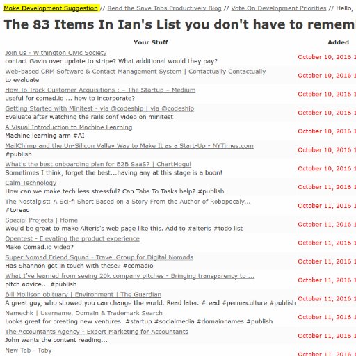 tabstotasks's profile picture. Save Tabs Productively