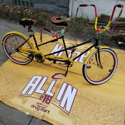 Cavaliers number one fan been autographed by two of the world champion having a contest to win bike