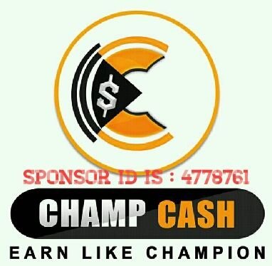 * Earn : Rs 500--5000 Daily
* Download CHAMPCASH app from Play store 
* Singup 
* Sponsor I'd : 4778761
* complete challenges 
* start Earning