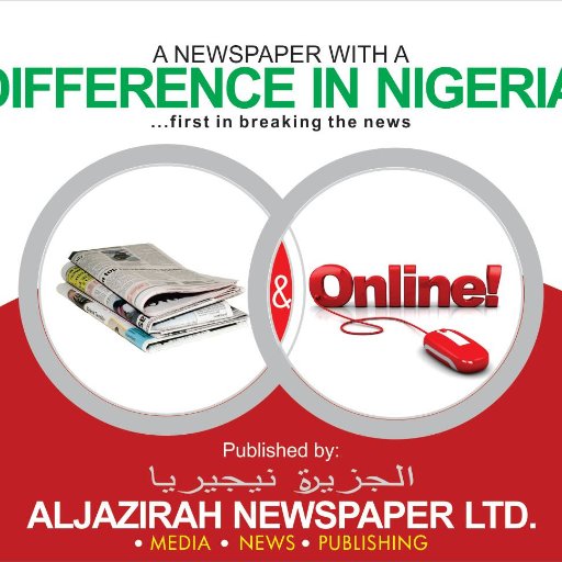 This is the official Twitter Handle of Aljazirah Nigeria Newspapers, the first in breaking the news around the world