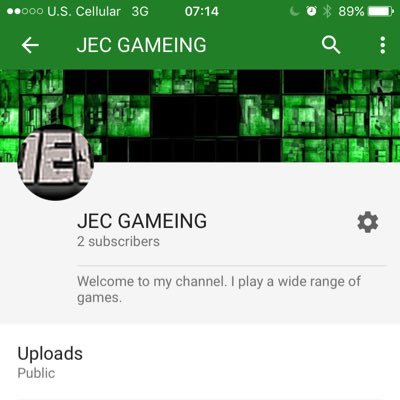 My YouTube channel is JEC GAMING