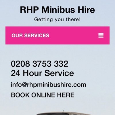 RHP_Hire's profile picture. We are a 24.7 minibus hire firm based in London. Providing minibuses for all occasions, from airport transfers to stag nights. Telephone: 0208 3753 332