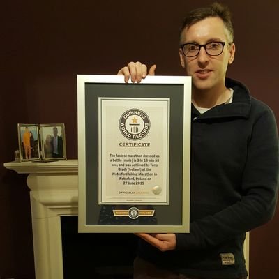 Attempting to break the G http://Www.ifundraise.ie/theoshope4 uinness World record for running a marathon dressed as a bottle to raise funds for Theoshope4sound