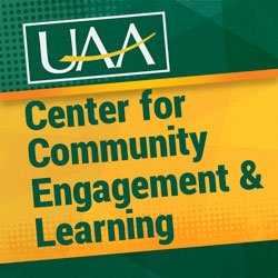 The UAA Center for Community Engagement & Learning serves as the intersection of student learning, faculty research & creative activity, & community engagement.