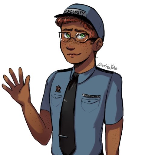 [Literate]|Security guard at the Fazbear's|Male|Gay|19|5'8|Tired 24/7|Juggles school, job, and family|Icon: by atlas-white