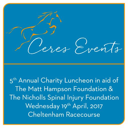 The 8th Annual Ceres Luncheon in aid of @HamboFoundation, @CureParkinsonsT & @MNDoddie5 will be in April 2021 @CheltenhamRaces.