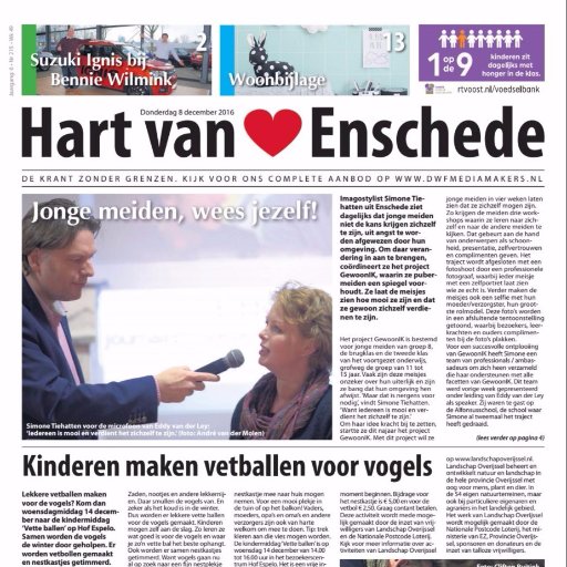 De huis aan huis krant met nieuws over Enschede en omstreken. Contact of adverteren? Stuur een e-mail naar paul@hartvanenschede.nl