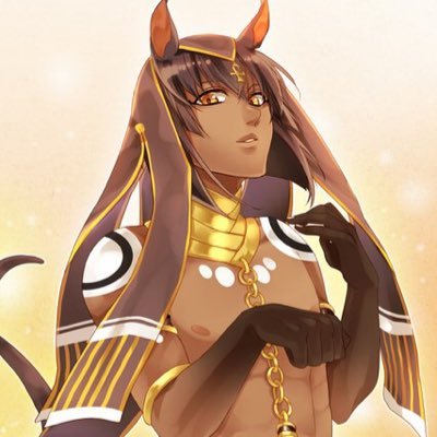 A simple Egyptian with no relation to Anubis other than having his ears and tail || 18+ || Gay (in the closet) || Uke || Hands fade to dark brown from elbow ||