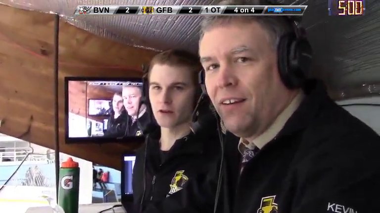 Play-by-play broadcast team for the KIJHL's Grand Forks Border Bruins.  Kevin McKinnon and Cody Thate, with Les Johnson. Game email media@borderbruins.com