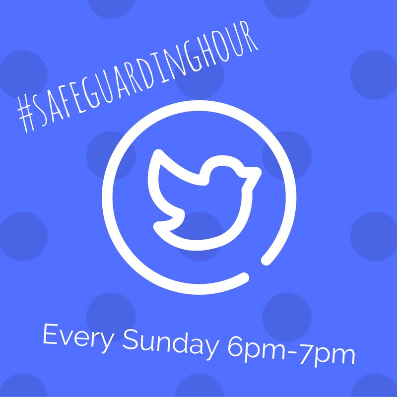 Join us for #safeguardinghour every Sunday 6pm - 7pm - Weekly discussion of child protection issues - Run by @katetyoung https://t.co/qAvMXZn3qr