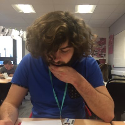 James with a beard in English doing random shit