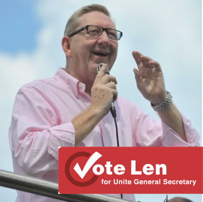 Unite4LenScot's profile picture. Twitter account 4 Unite members in Scotland supporting and voting #Len4GS2017
A Leader who has fought 4 members  in the workplace and communities  #VoteLen